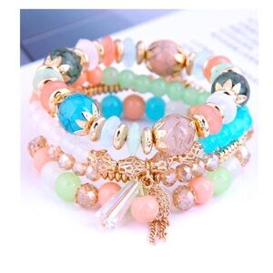 Bohemian Ethnic Style Bracelet Female Cross-Border Multi-Layer Beaded Crystal